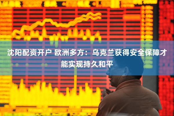 沈阳配资开户 欧洲多方：乌克兰获得安全保障才能实现持久和平